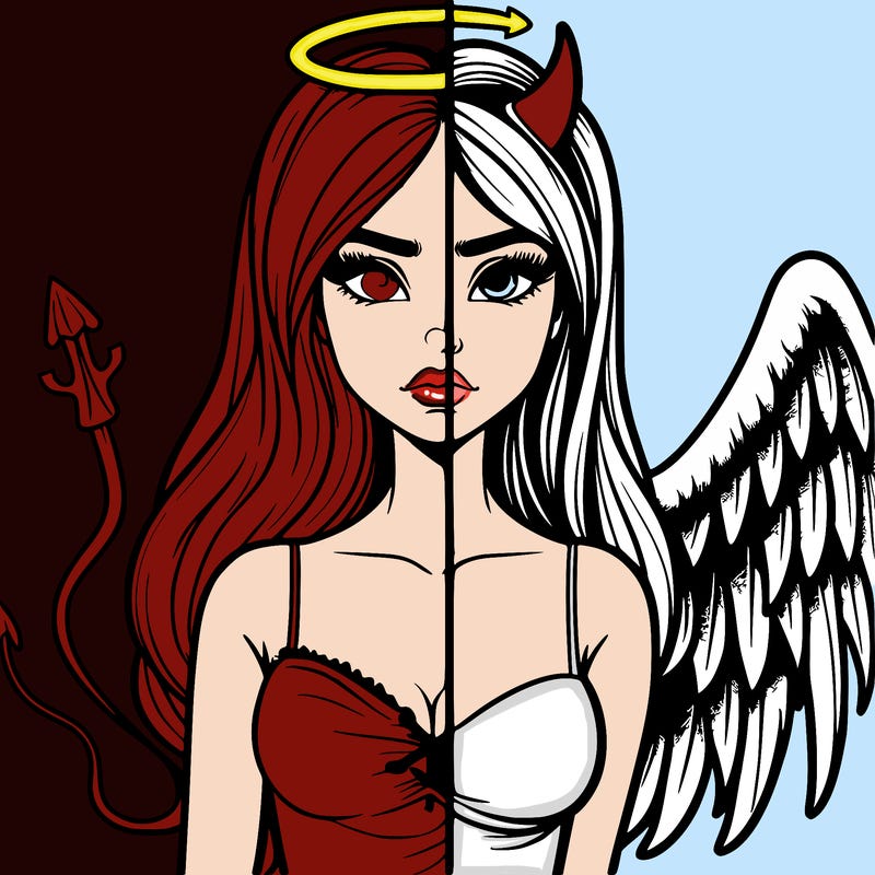 devil vs angel realistic girl