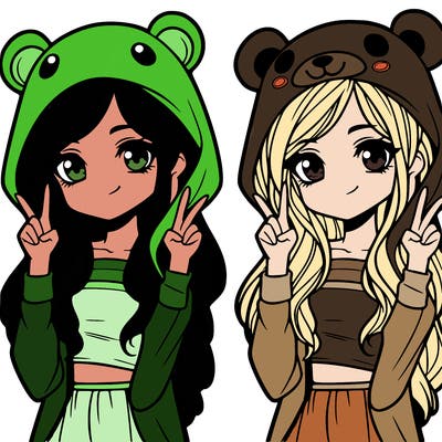 teen girl in animal costume