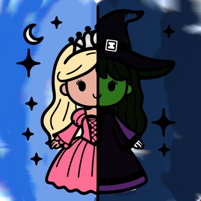 split princess and witch