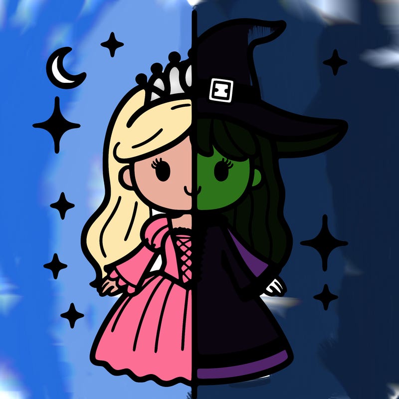 split princess and witch