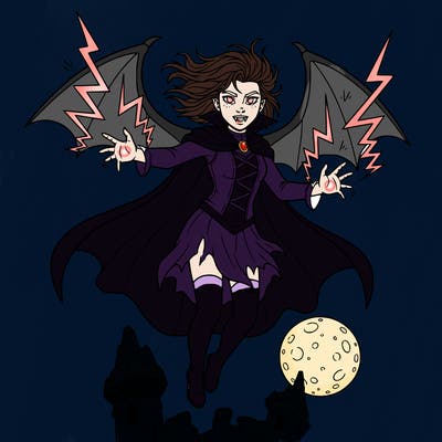 a 10 year old girl who is a vampire and has powers