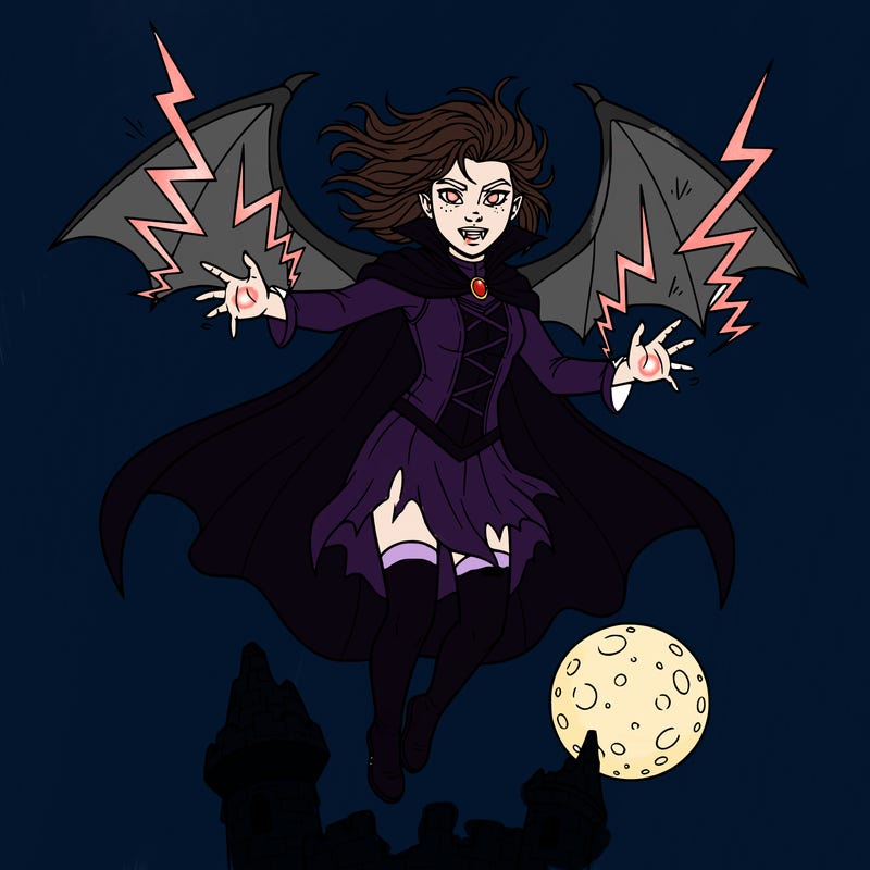 a 10 year old girl who is a vampire and has powers