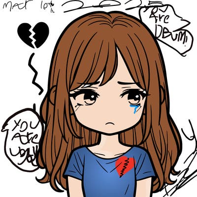 girl after being broken up with