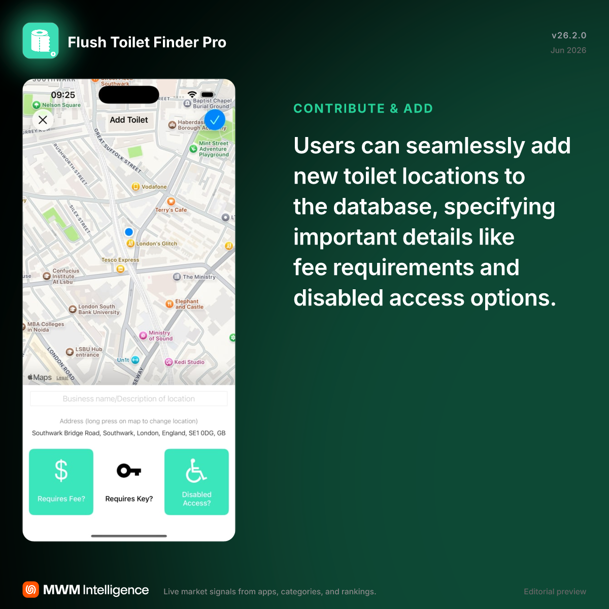Flush Toilet Finder Pro - Lifestyle App | MWM