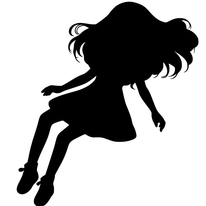 realistic girl floating