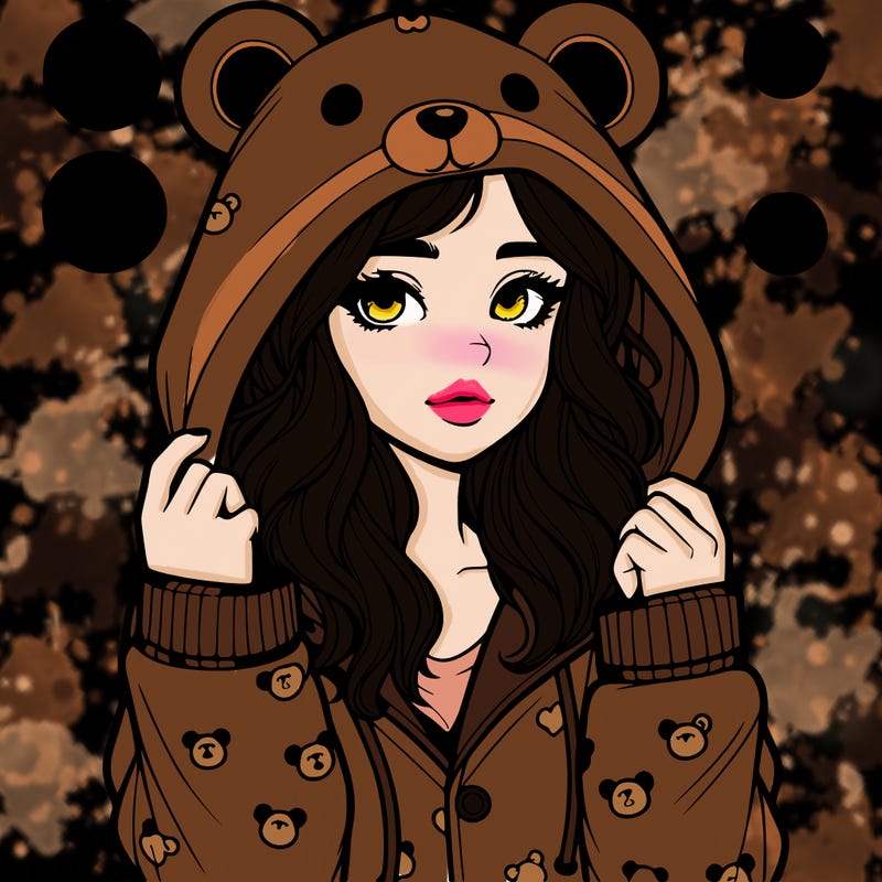 realistic girl in a animal pjs hoodie