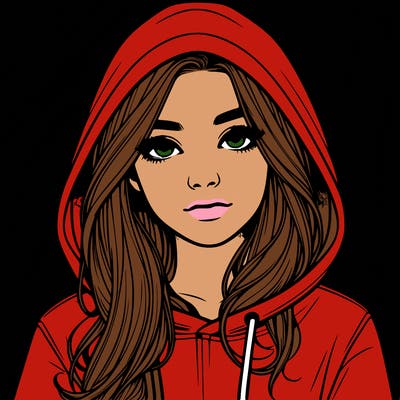 realistic girl with a hoodie