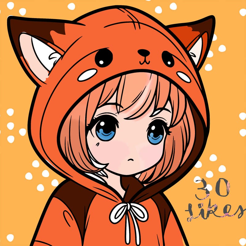 a girl in a fox hoodie