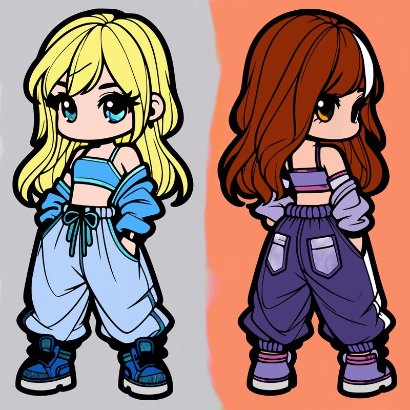 girl in crop top and baggy pants