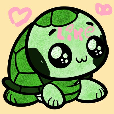 cute little animated turtle