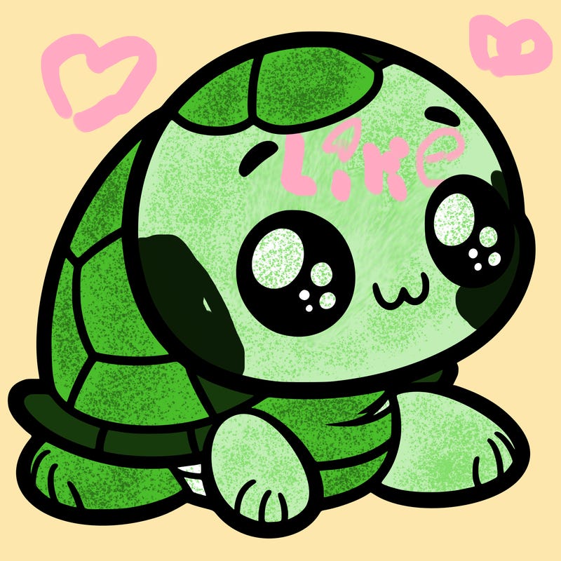 cute little animated turtle