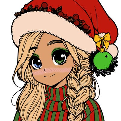 christmas realistic girl