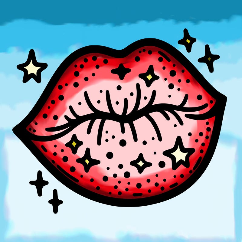 glittery lip