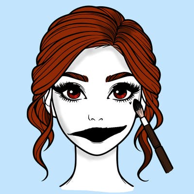realistic person with makeup
