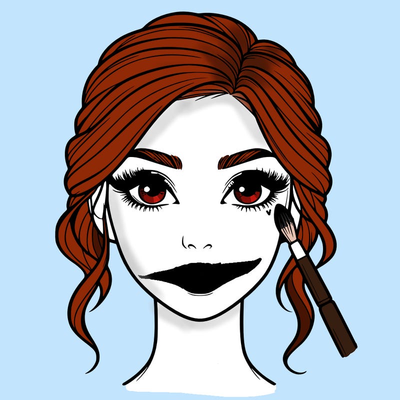 realistic person with makeup