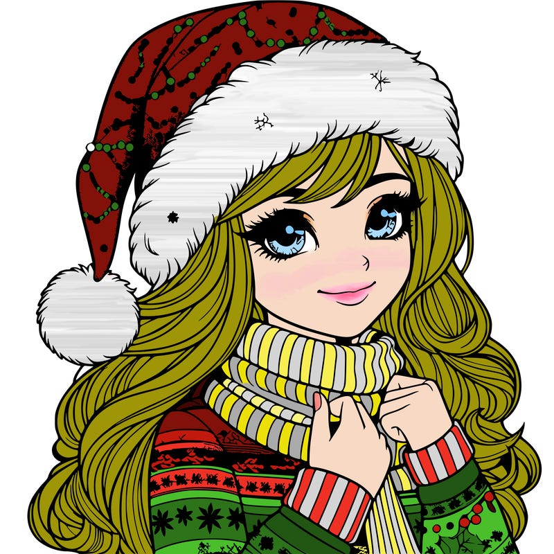 realistic christmas girl