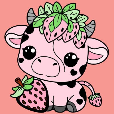 cute strawberry cow