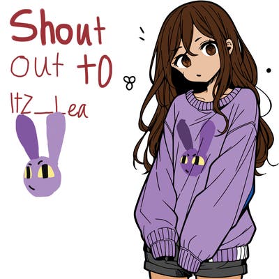 manga teen girl  in a sweater and baggy pants