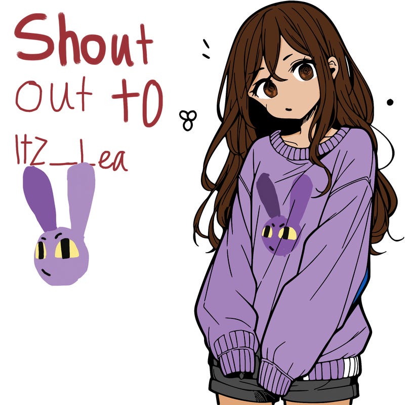 manga teen girl  in a sweater and baggy pants