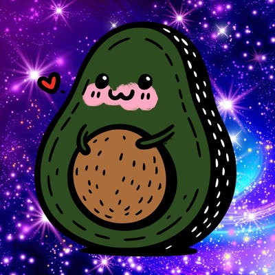 an avocado hugging an avocado
