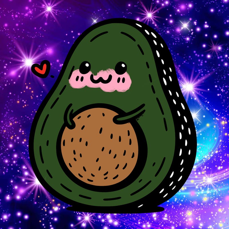 an avocado hugging an avocado
