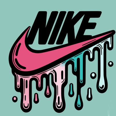 dripping nike logo