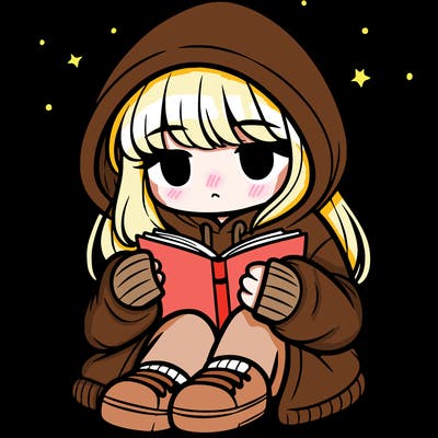 girl in oversized hoodie reading a book