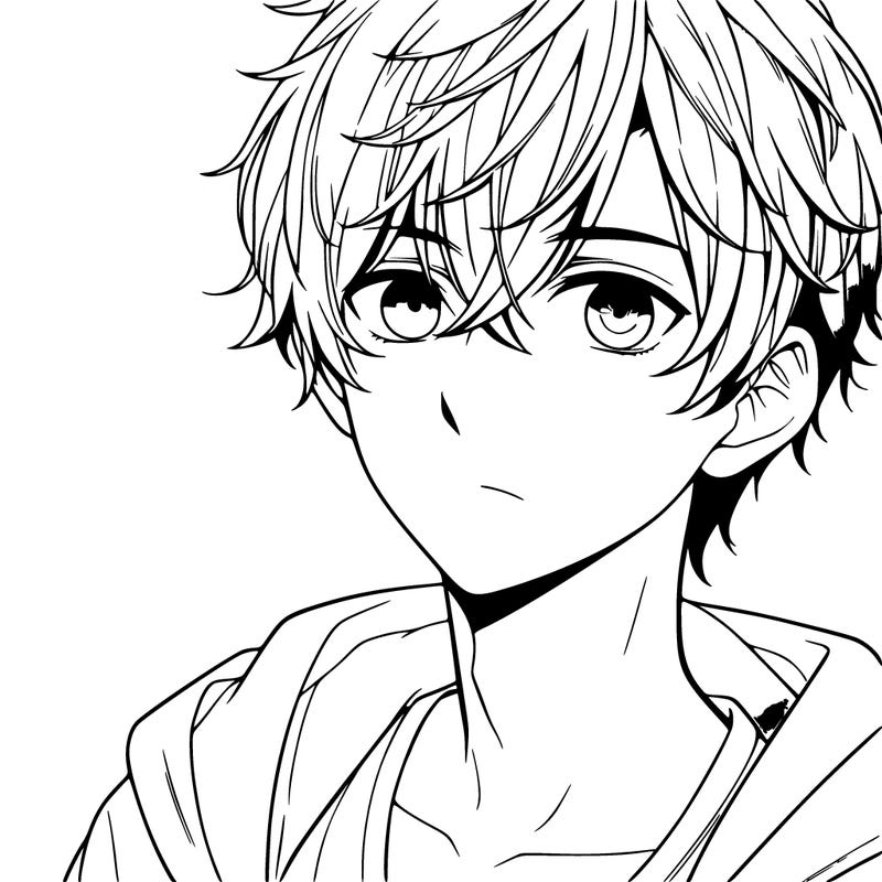 a realistic anime boy.