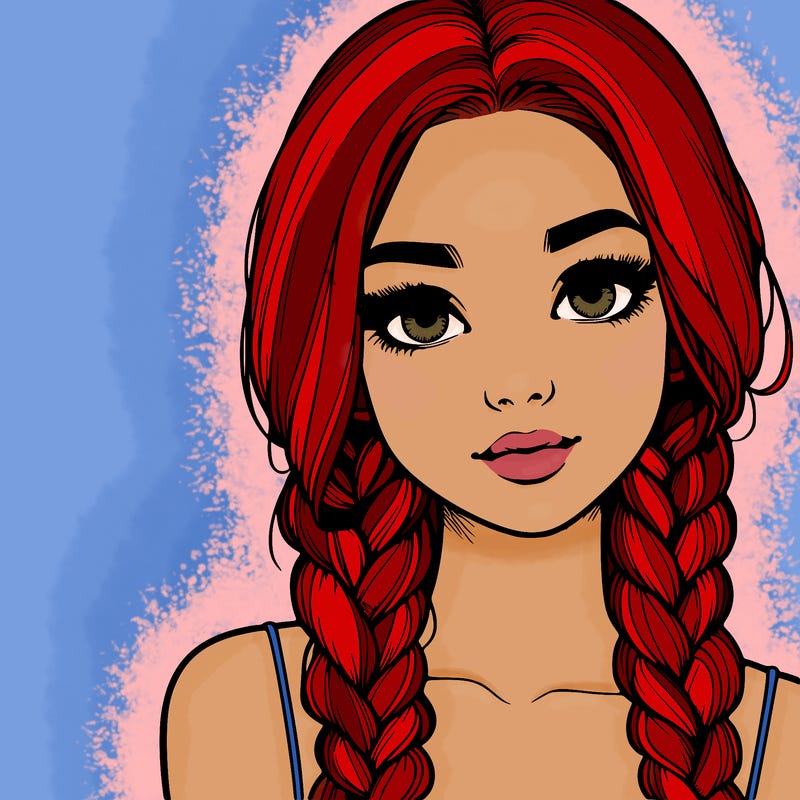 realistic girl with braids