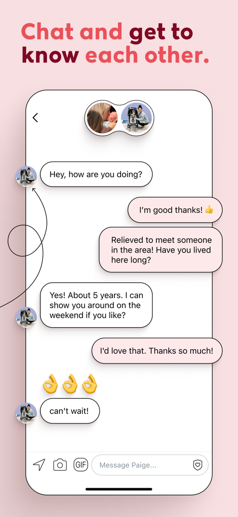 Peanut App: Find Mom Friends - A screenshot of the Peanut app showing a friendly chat conversation between two mothers making plans to meet.