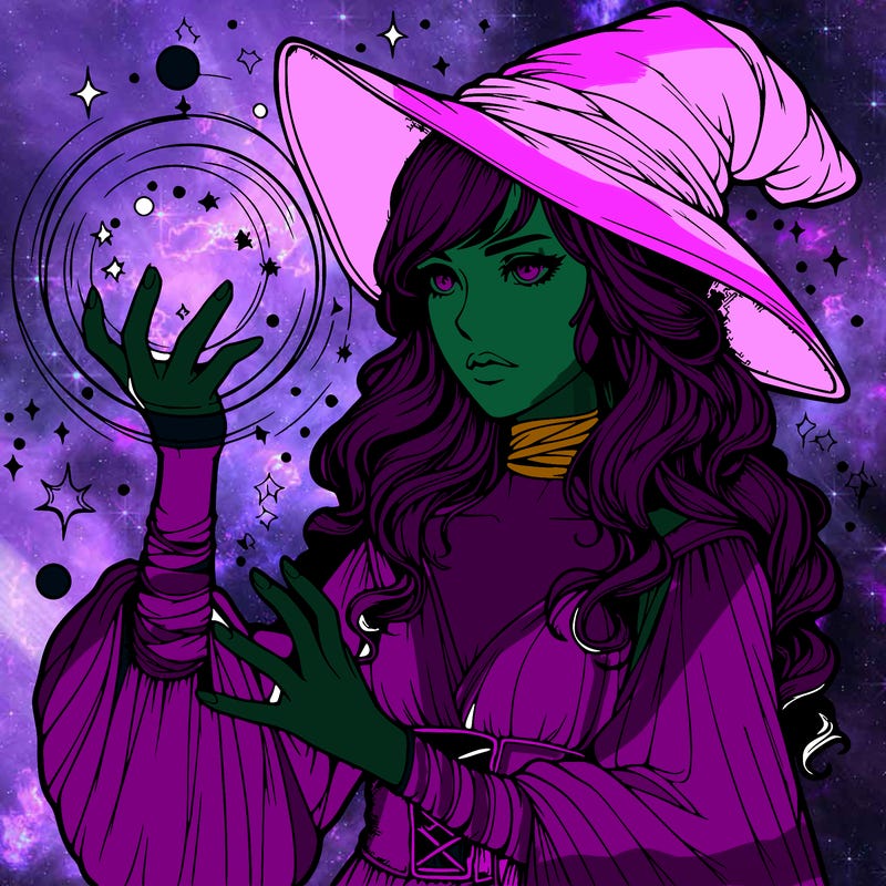 realistic women sorcerer using magic