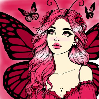 butterfly fairy realistic girl
