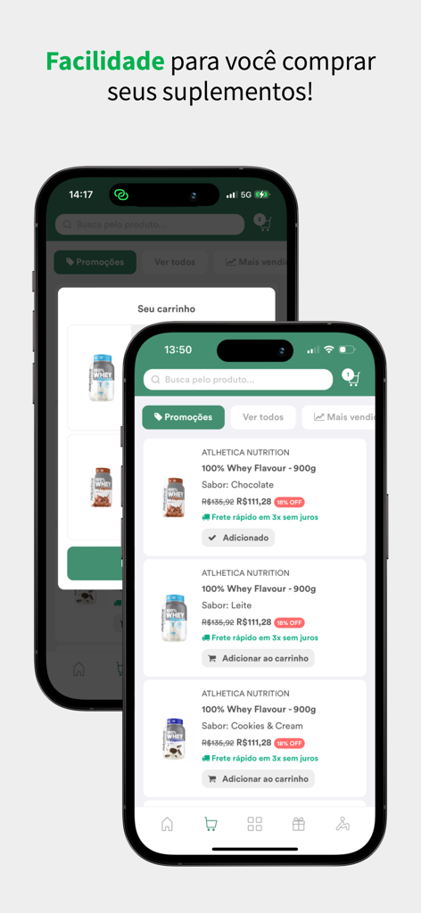 WebDiet para pacientes - Interface de l'application WebDiet pour l'achat de compléments nutritionnels comme la whey protéine