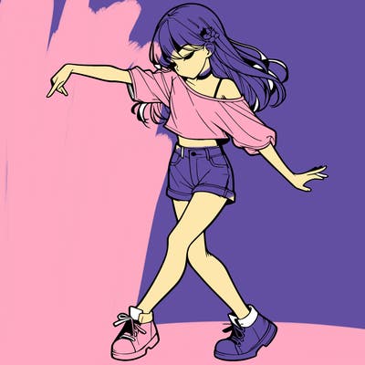 realistic girl danceing