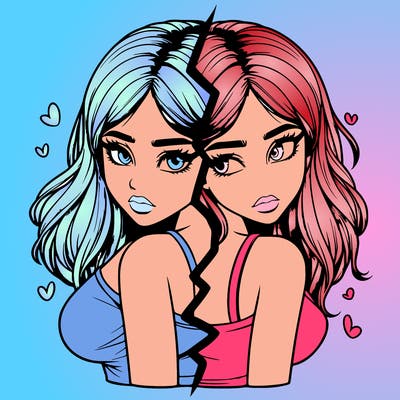 realistic girl split