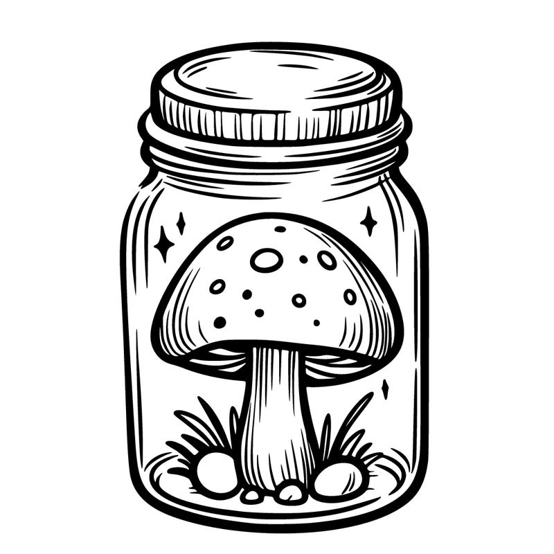 mushroom in jar