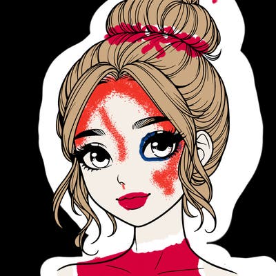 realistic pretty girl with hair in bun