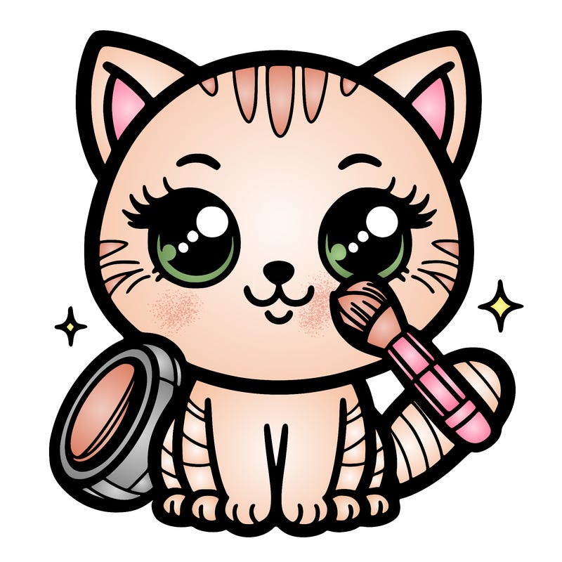 cat with make-up