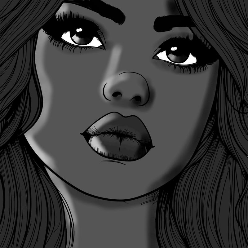 really realistic girl with lips