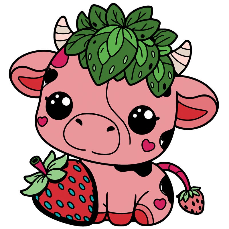 cute strawberry cow