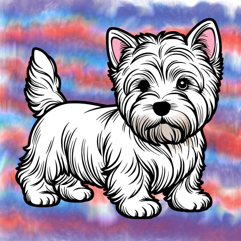 one realistic cute westy