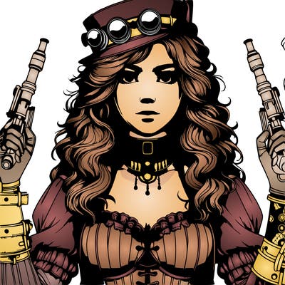 realistic woman steam punk