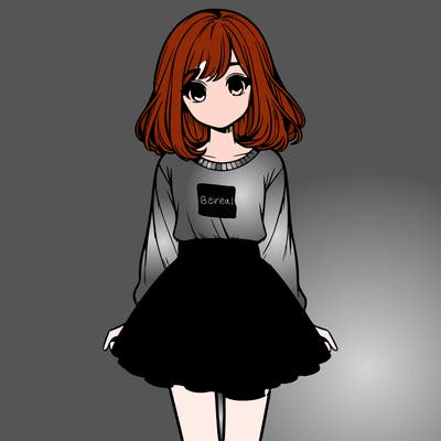 realistic girl with a skirt on