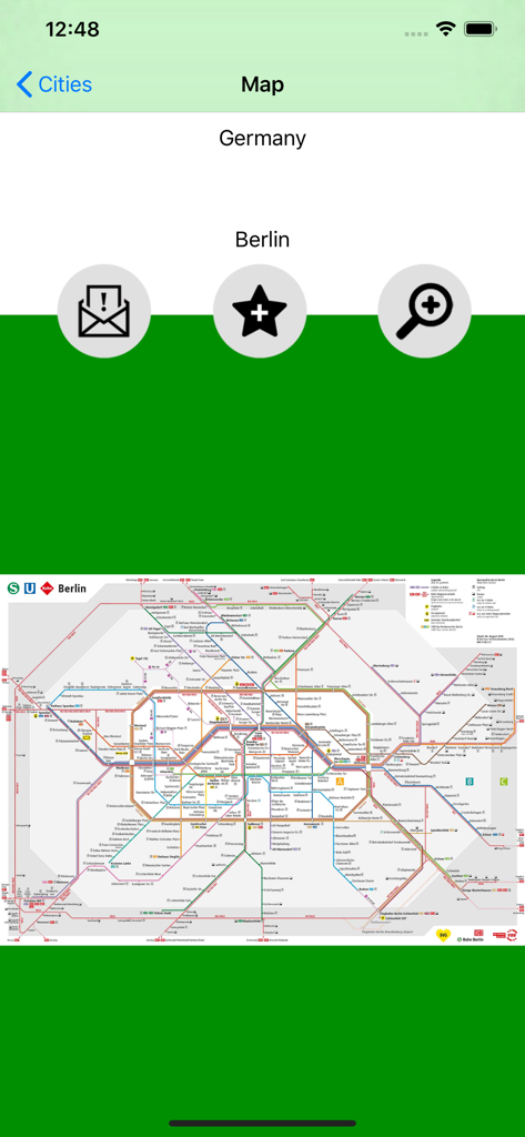 Public transport maps offline - Offline public transport map of Berlin Germany within the mobile app interface
