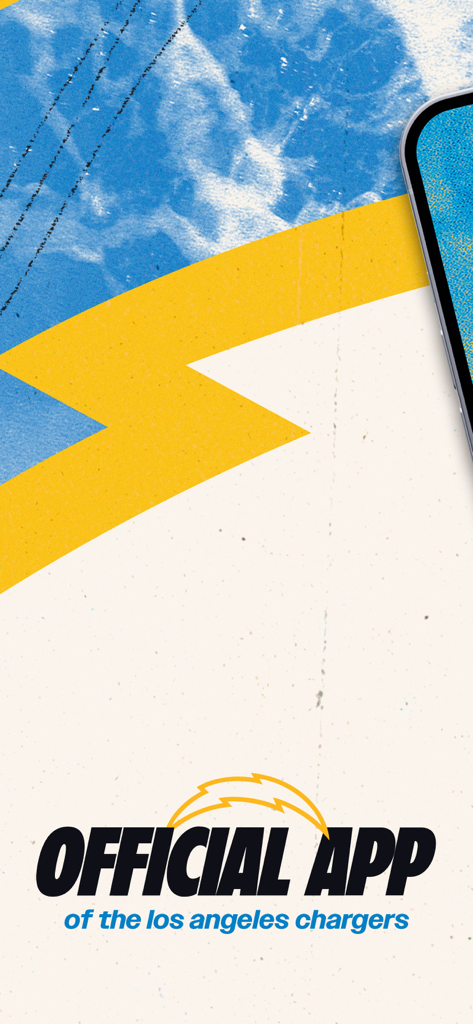 Los Angeles Chargers - Official Los Angeles Chargers mobile app splash screen featuring the team lightning bolt logo
