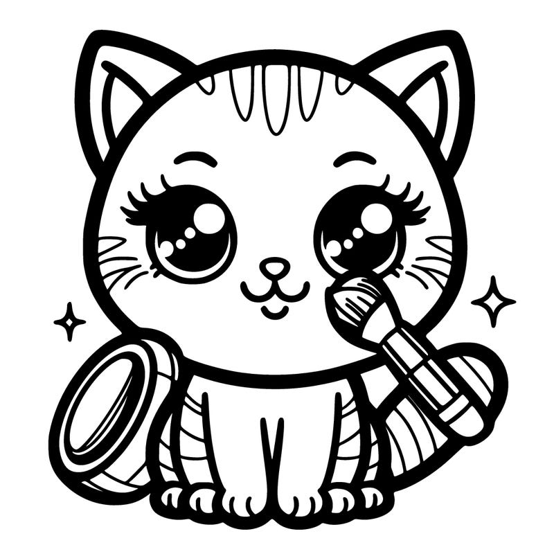 cat with make-up