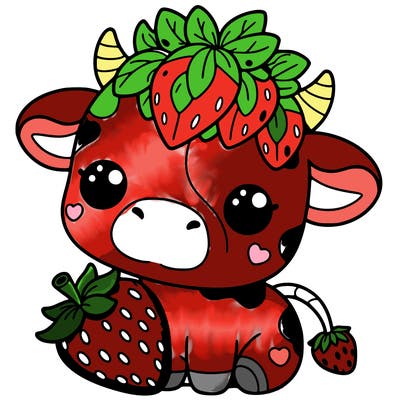 cute strawberry cow