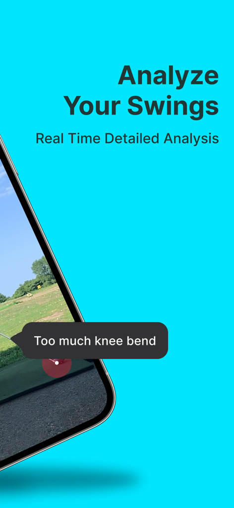 Sparrow Golf app showing real time AI swing analysis with feedback on posture and knee bend