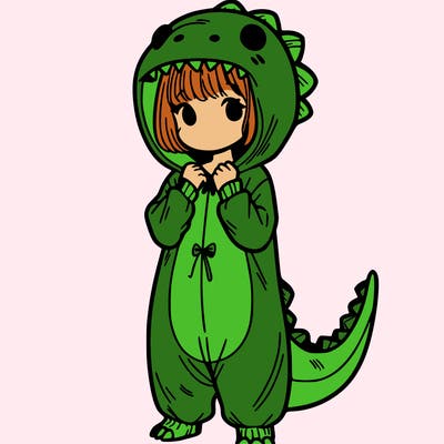 dino onesies on girl