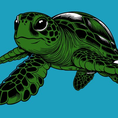 realistic sea turtle